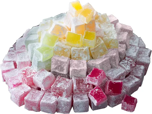 Vista 7 de Cerez Pazari Delicia turca con sabores de mezcla de rosa, naranja y limón, 8.1 onzas, caja de regalo gourmet de bocadillos de tamaño pequeño, sin
