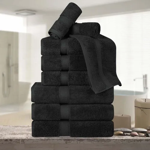 Vista 2 de BNM Toallas de Algodón Egipcio de Peso Pesado, Ideales para Baño, Ducha, Spa, Hotel, 800 GSM, Toallas Faciales/de Aseo, Toallas de Mano, Toallas
