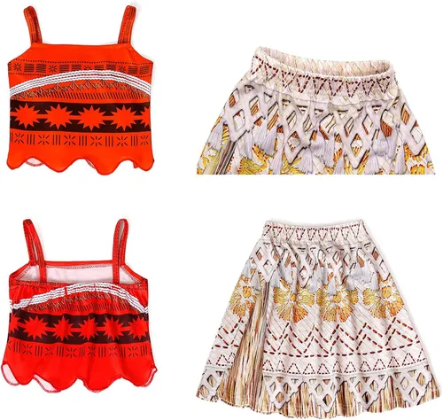 Vista 5 de AmzBarley Girls Ocean Adventure Costume Skirts Set Toddler Kids Party Cosplay Fancy Dress Up Clothes with Accessories