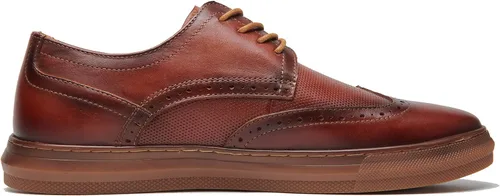 Vista 3 de Zapatos deportivos Oxford casuales para hombre, de cuero genuino, diseño de moda, zapatos bajos para caminar para hombres