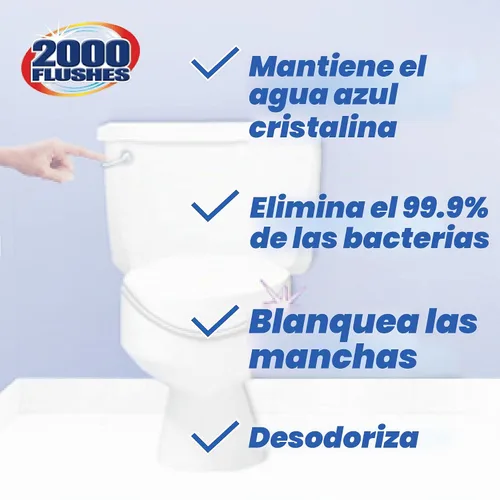 Vista 4 de Limpiador antibacterial de inodoros automático Blue+ con lejía (2000 descargas), 6