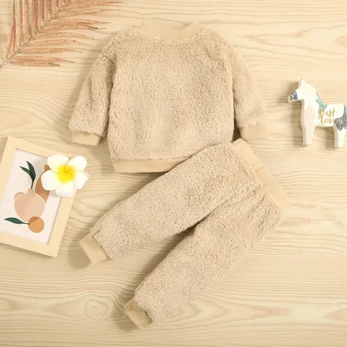 Vista 3 de Conjunto de sudadera unisex de manga larga para recién nacido, ropa de género neutro