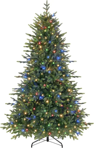 Vista 9 de SHareconn Árbol de Navidad artificial preiluminado de 4 pies con luces de Árbol preiluminado con 17 modos de luz, blanco cálido y luces