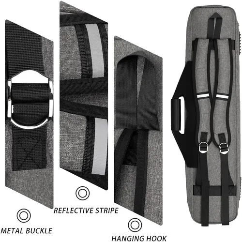 Vista 5 de Pool Cue Case 4x4 with Backpack Straps Carrying Case for 4 Pool Cues
