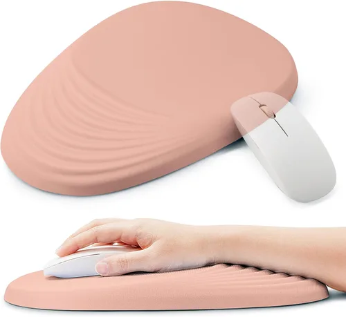 Vista 16 de Alfombrilla ergonómica para mouse con soporte de muñeca, reposamuñecas de espuma viscoelástica para aliviar el dolor y túnel carpiano, base 03