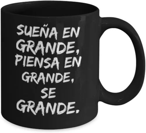 Vista 2 de Piensa en Grande AFIRMACIONES Taza cafe, tazas para café con AFIRMACIONES, tazas de café personalizadas, taza de café inspiradoras, ENVIO GRATIS