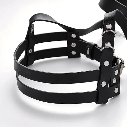 Vista 6 de Sexy cuero rave cintura cuerpo cadena negro antideslizante cinturón cuero rave muslo cadena reina vientre cuerpo accesorios para mujeres y niñas