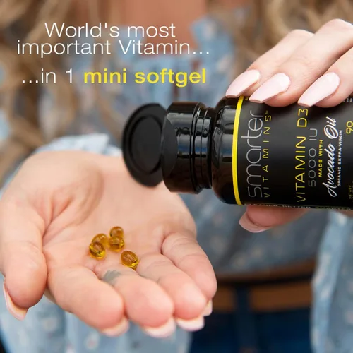 Vista 6 de Smarter Vitamina D3 5000 UI en aceite de aguacate 125mcg - 90 mini cápsulas blandas