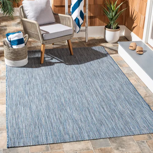 Vista 36 de Safavieh Colección Courtyard CY8022 Alfombra, 2 pies x 3 pulgadas x 5 pies, aguamarina y gris, impermeable, fácil de limpiar, sin pelusa