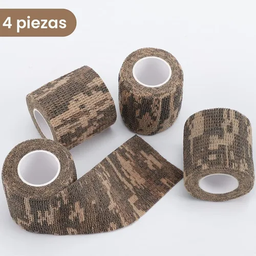Vista 2 de DROK 4/10 Rollos de Cinta de Camuflaje Autoadhesiva, Vendaje de Camuflaje para Deportes al Aire Libre, Escalada, Camping, 2/3 Pulgadas x 4.5 Metros
