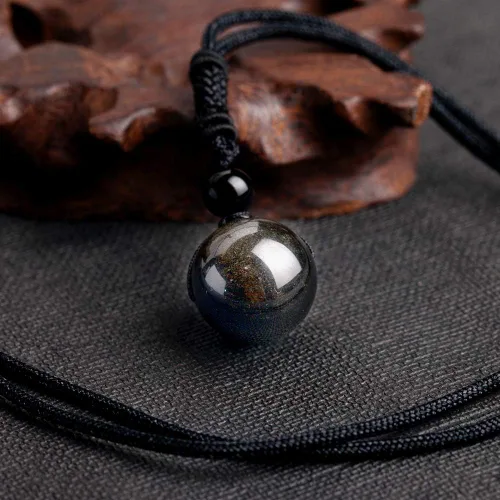Vista 29 de iSTONE Collar unisex con dije de cuentas redondas auténticas, cadena de cuerda negra de 24 pulgadas para hombres y mujeres