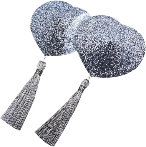 Vista 3 de Sujetador de silicona reutilizable con diseño de flores y pétalos de pecho sexy con borla