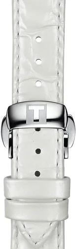 Vista 2 de Correa de reloj Tissot de cuero blanco, 16 (Modelo T852036795)