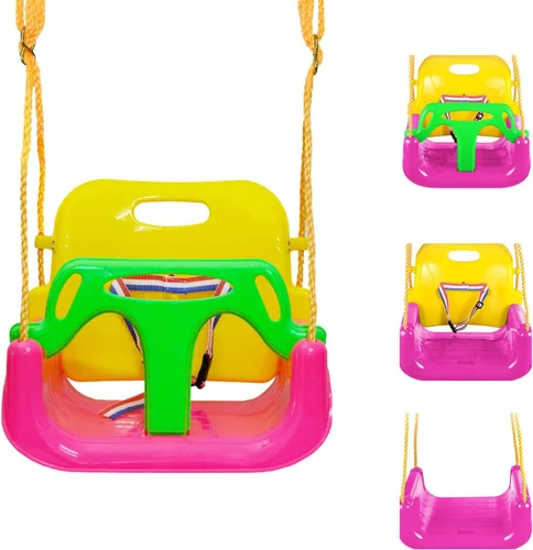 Vista 8 de IFOYO Asiento de columpio convertible 3 en 1 para niños con respaldo alto desmontable, columpio seguro para interiores y exteriores para niños