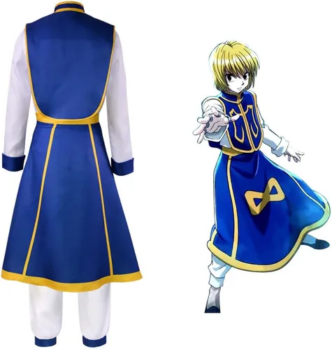 Vista 5 de Disfraz de anime Hunter x Hunter para cosplay Cos Kurapika para fiesta de Halloween, uniforme completo para hombre