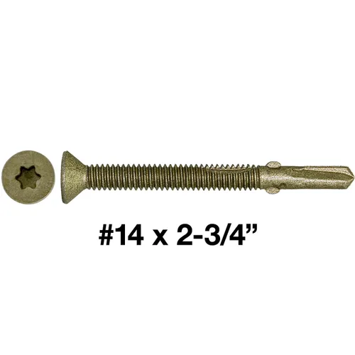Vista 2 de Tornillos autoperforantes Reamer Tek Torx/Star Head de 10x1-5/8 de madera a metal - para plataformas, remolques - Cabeza de tornillo T-30 Torx 1