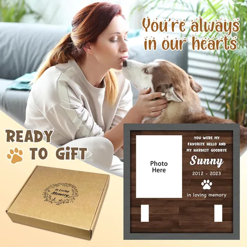 Vista 6 de Regalos conmemorativos para perros y gatos, marco de fotos conmemorativo de mascotas, regalos para amantes de las mascotas, letrero personalizado