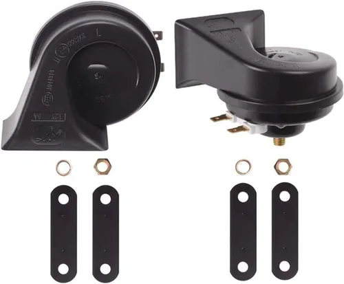 Vista 11 de Evermotor 1 juego de bocina de aire de señal universal para automóvil, altavoz de 12 V fuerte 118 DB, impermeable, accesorios automotrices, bocina