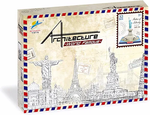 Vista 6 de Rompecabezas 3D Estatua de la Libertad – Kit de modelo de construcción de arquitectura de bricolaje Réplica realista, sin pegamento Juguete