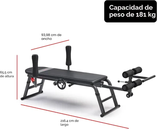 Vista 7 de Sunny Health & Fitness No-Hang Traction & Inversion Decompression Table for Back Pain Relief, Adjustable Stretch Bench, 400 LB Capacity