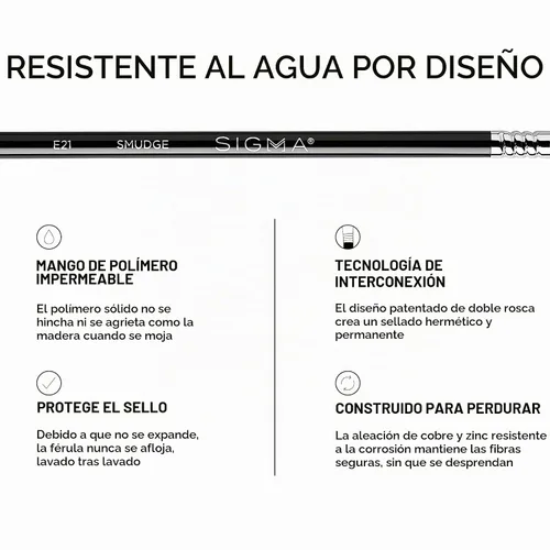 Vista 7 de Sigma Beauty E21 - Cepillo para difuminar, delineador de ojos para aspecto