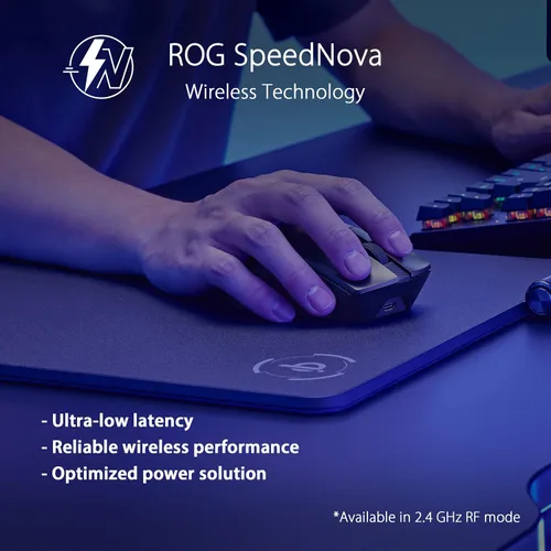 Vista 3 de ASUS ROG Gladius III - Ratón inalámbrico AimPoint para juegos, conectividad (2.4 GHz RF, Bluetooth, cableado), sensor de 36000 DPI, 6 botones