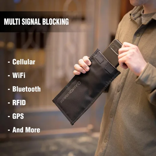 Vista 3 de Faraday Defense Funda Faraday Jacket Pro Cierre magnético, blindaje - Cumplimiento de la ley y Militar, Viaje y Seguridad de datos, Privacidad