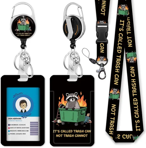 Vista 26 de Cordones negros para insignias de identificación, soporte retráctil para insignias de trabajo, cordón con soporte para tarjeta de crucero, llavero