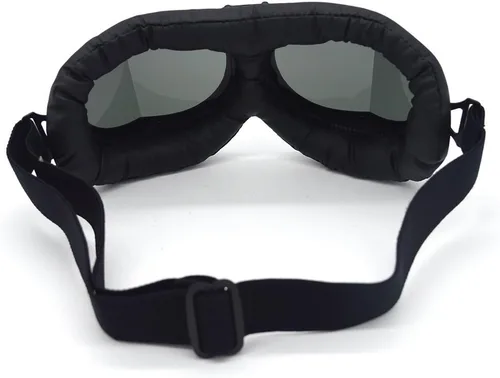 Vista 6 de Gafas Vintage para Motocicleta Antivaho y Antiimpacto Protección UV Gafas de Aviador Piloto, Adulto Carreras Voladores Equitación Arena y Polvo