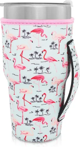 Vista 112 de Fundas Aislantes de Neopreno Portavasos con Asa para Vasos Tumbler de 20oz, Funda Reutilizable para Café Helado Para Tazas de Café de 30oz - 32oz
