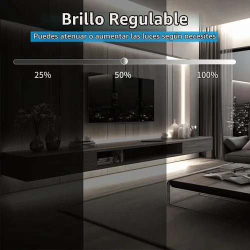 Vista 5 de Tira de luces LED COB de 16.4 pies, 6000K Blanco, regulable, CC de 24 V, cinta LED flexible para dormitorio, con control remoto y aplicación, tira