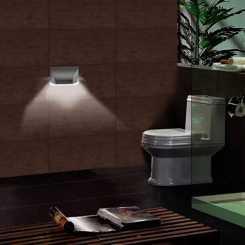 Vista 3 de Paquete de 2 luces de ojo de cerradura, IR PIR con sensor de movimiento automático para puerta, cocina, escaleras, etc. (blanco)