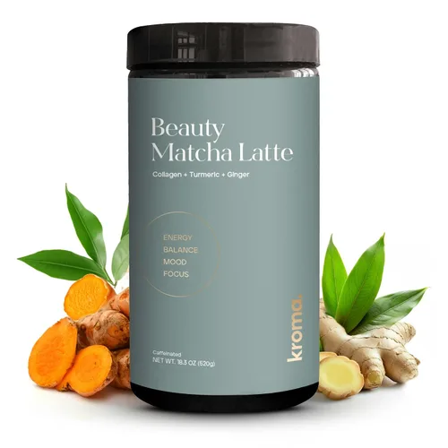 Vista 9 de Polvo de Latte de Matcha Beauty de Kroma, 17g, 7 Porciones – Té verde matcha de grado ceremonial con colágeno para piel radiante y soporte capilar