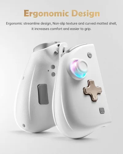 Vista 5 de miknok Switch Joy Controller for SwitchSwitch OLED, Wireless Left and Right Controller Replacement, 8 Colors Adjustable LED Joypad Controller with
