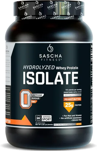Vista 11 de Sascha Fitness Proteína hidrolizada de suero aislada, 100% alimentada con pasto (2.11 libras) (Sabor caramelo)