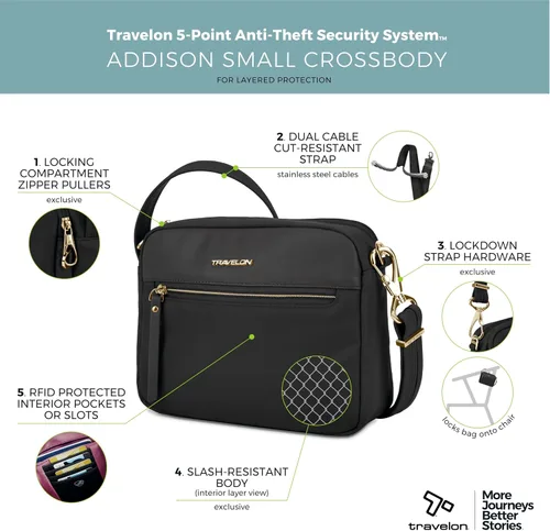 Vista 3 de Travelon Anti-Theft Addison Small Crossbody