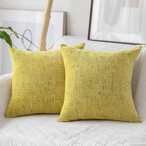 Vista 9 de Home Brilliant Fundas de almohada de primavera de 18 x 18 pulgadas, fundas de almohada decorativas de terciopelo chenille a rayas para decoración