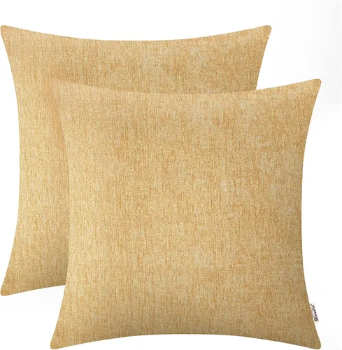 Vista 8 de BRAWARM Fundas de almohada 40x40 cm - Paquete de 2 fundas de almohada de chenilla negra, fundas de almohada de chenilla suave teñida sólida