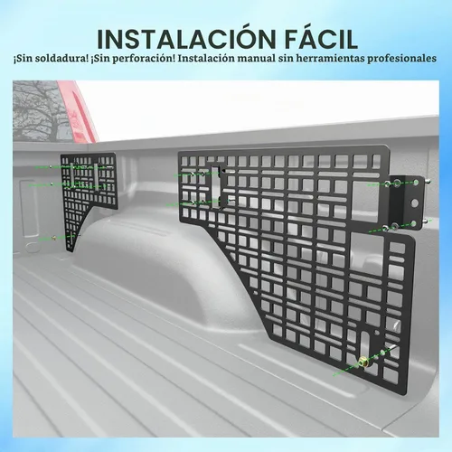 Vista 6 de SZYANG Panel Molle Lateral de Cama de 5.7 Pies Compatible con Sistema de Panel Molle de Cama de Camión RAM 1500 19-25 Sistema de Repuesto
