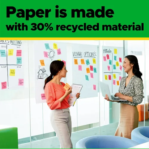 Vista 3 de Rotafolios Post-it, 25 x 30 pulgadas, blanco reciclado, rotafolios con 30 hojas
