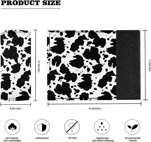 Vista 8 de Envoltura de asa de equipaje con estampado de vaca para hombres, fundas multiusos para asa de mochila, material de primera calidad, envolturas