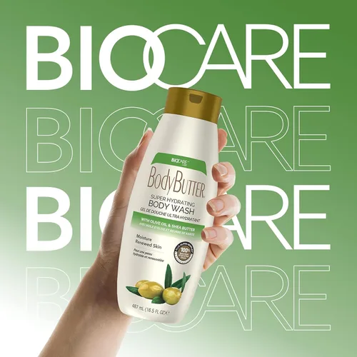 Vista 8 de Biocare Gel de baño súper hidratante con aceite de oliva y manteca de karité sin sulfato - 16.5 oz