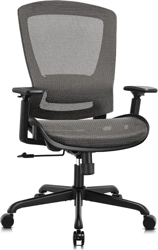 Vista 12 de ELABEST Silla de oficina de malla, silla ergonómica de escritorio para computadora, silla de tareas resistente, soporte lumbar ajustable