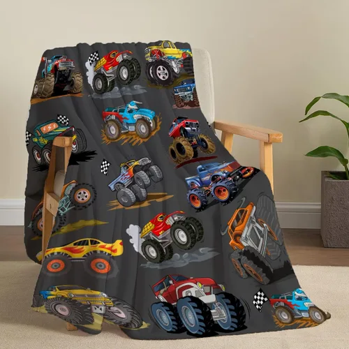 Vista 15 de Manta de bebé con texto en inglés «Just A Boy Who Loves Trucks» para niños y niñas, manta súper suave para envolver al recién nacido, acogedora