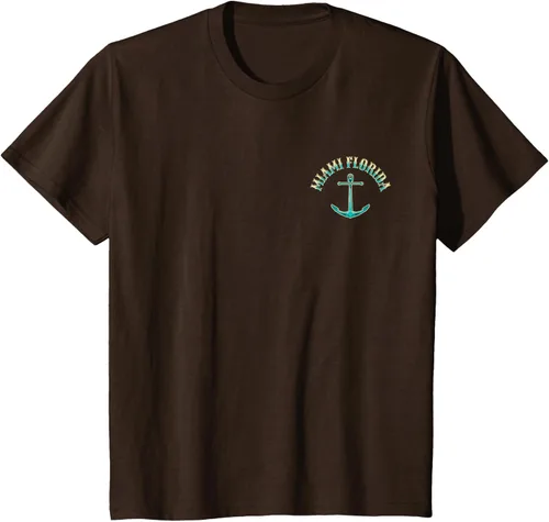 Vista 14 de Camiseta con diseño de pesca en la parte delantera y trasera de Miami Florida USA, Negro