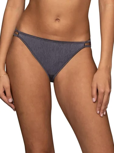 Vista 131 de Vanity Fair Bragas de bikini con tira para mujer, Illumination, con elástico sedoso y ribete de satén Paquete de 3 Negro (Midnight Black)