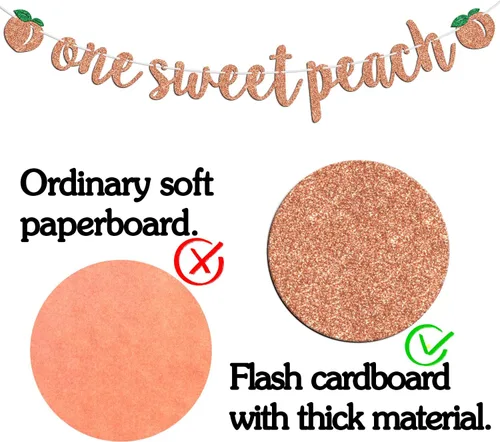 Vista 6 de Cartel con texto en inglés «One Sweet Peach» con tema de durazno para niños, decoración de fiesta de baby shower, suministros para niños y niñas