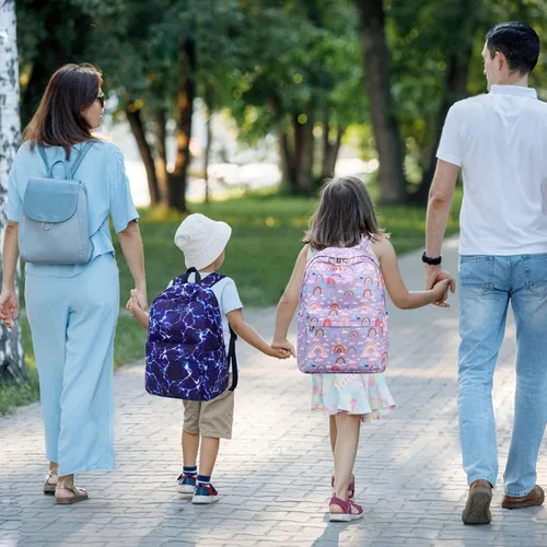 Vista 7 de Meisohua Mochila para niñas y escuelas primarias, mochila escolar para niños, bolsas escolares ligeras para niñas y niños