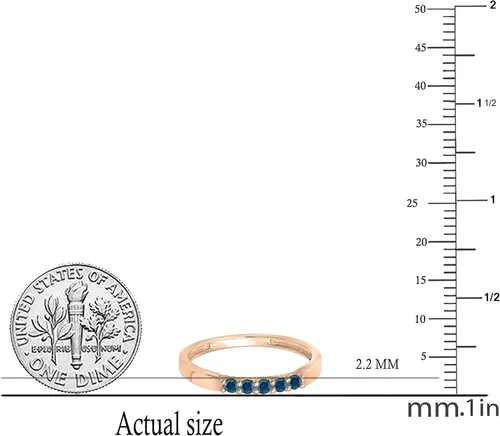 Vista 65 de Dazzlingrock Collection Anillo de boda redondo de 5 piedras preciosas o diamantes para mujer en oro macizo de 10 K/14 K/18 K