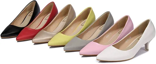 Vista 5 de Stunner Zapatos de tacón bajo con punta puntiaguda de moda clásica para mujer